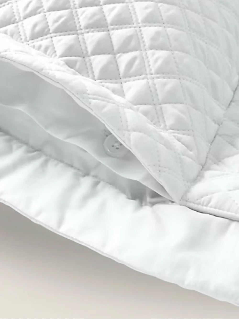 NWT Ralph Lauren Sateen Argyle Quilted Pillow Sham - Studio White